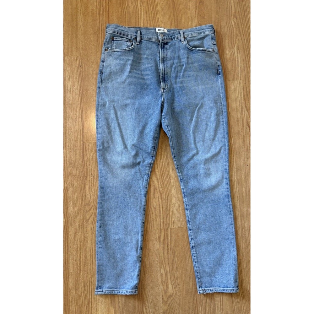Agolde Light Wash High Waist Straight Leg Pinch Jeans Size 34